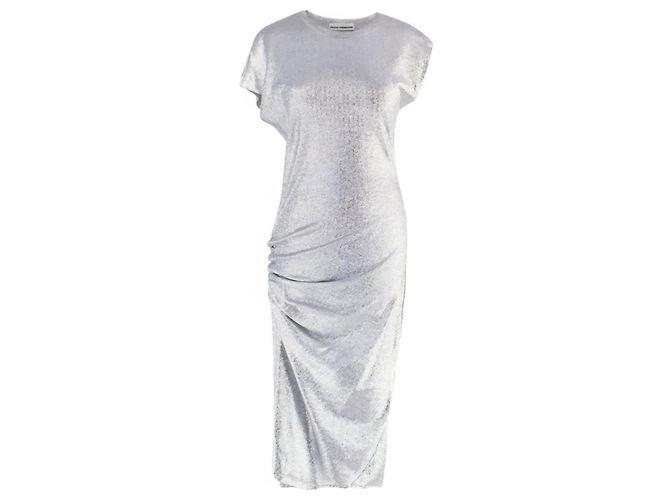 Paco Rabanne gerafftes Kleid mit metallischem Effekt Silber