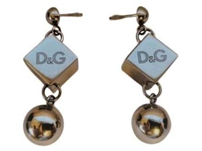 Deliciosos brincos icônicos DOLCE & GABBANA com dados e esferas Prata