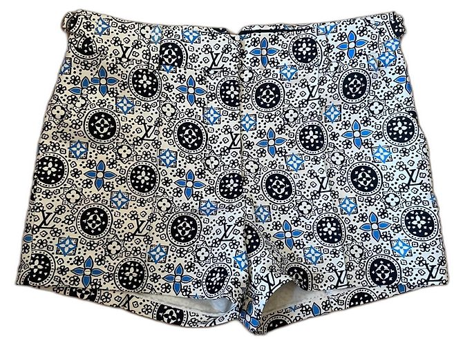Louis Vuitton Mini Shorts in Lana e Seta Blu Navy e Blu Chiaro