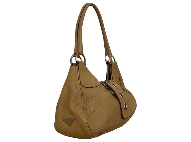 Borsa a spalla Prada Moon Bag Beige in pelle