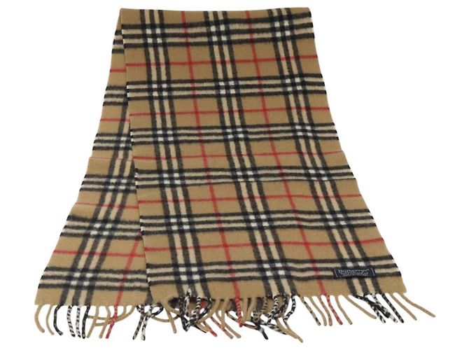 Autre Marque Cachecol em cashmere Burberrys Nova Check Bege Auth am8416