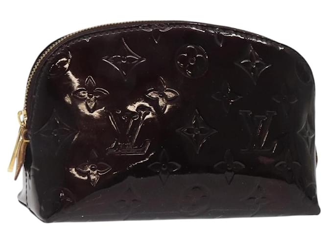 LOUIS VUITTON Monogram Vernis Pochette Cosmetic PM Amarante M91495 Auth 123448 Dark red Patent leather  ref.2244565