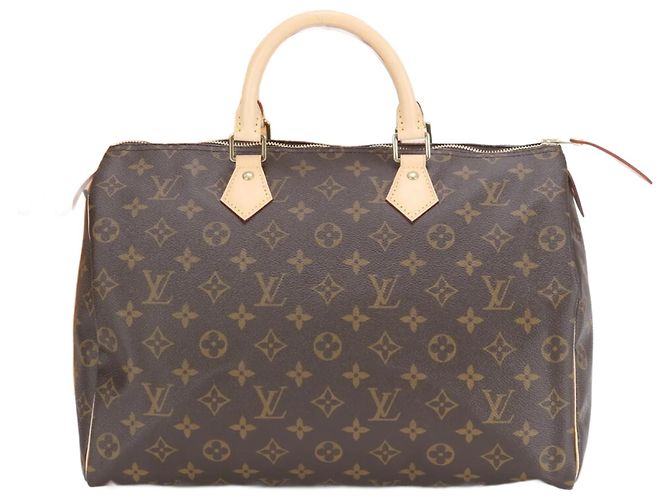 Bolsa de mão Mini Boston Speedy 35 Monogram RFID Louis Vuitton Marrom Monograma