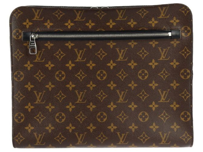 Bolsa Clutch Monogram Macassar da Louis Vuitton Marrom Preto