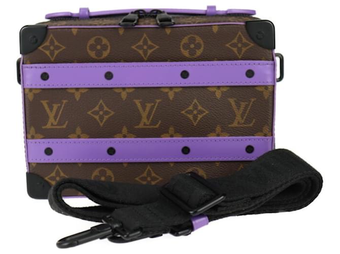 Louis Vuitton Handle Soft Trunk Monogram Macassar Handbag Brown Purple Leather Plastic  ref.2245129