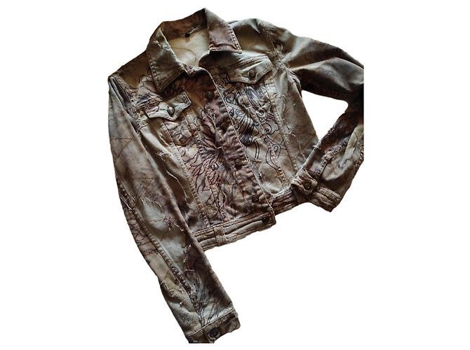 Giacca jeans Roberto Cavalli Beige