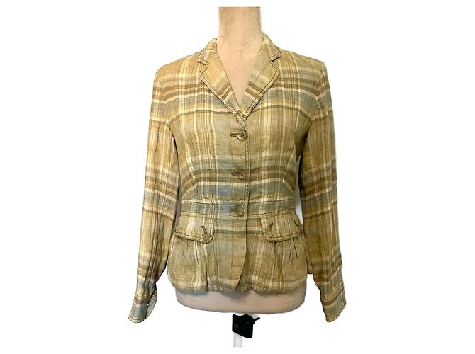 Weekend Max Mara Tartan linen blazer Max Mara Beige