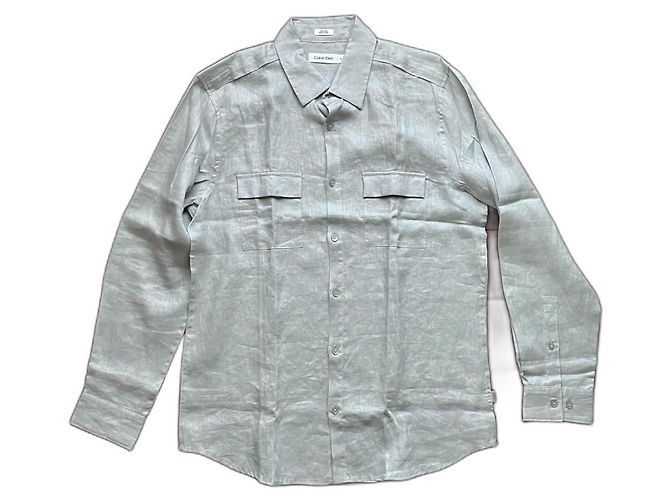 Camisa Calvin Klein de linho cinza M