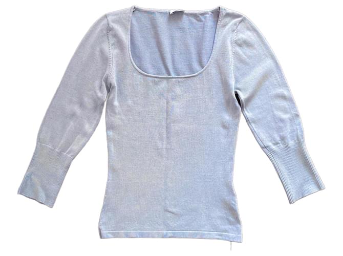 Autre Marque Caractère Seidenpullover Hellblau 