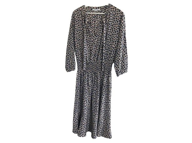 Gerard Darel Blumenkleid Gänseblümchen Print Polyester Größe 40 Mehrfarben