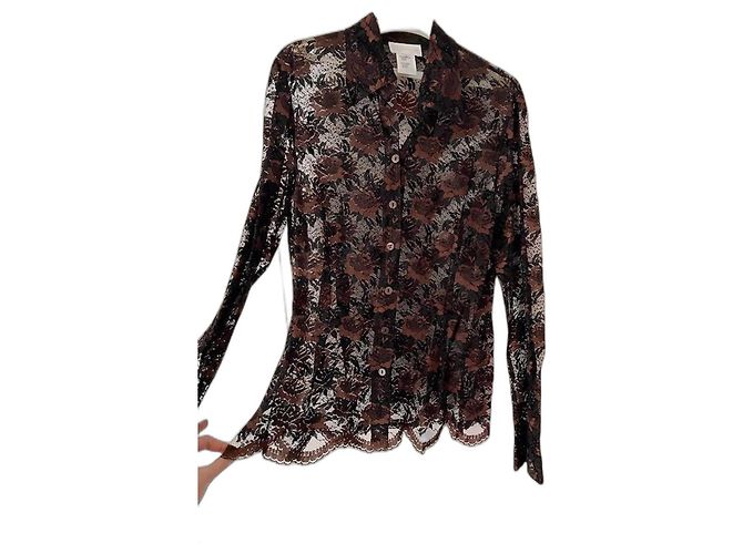 Autre Marque Blusa in pizzo Simultanéous Nera e Rame Nero