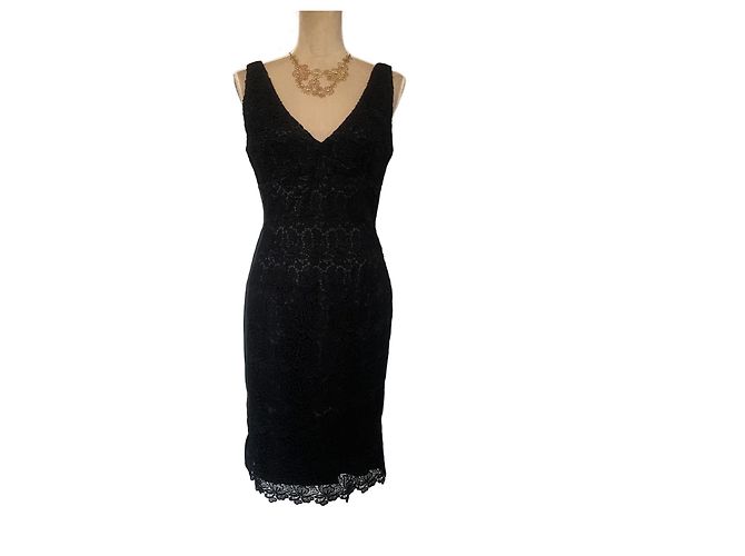 Elegantes schwarzes Spitzenkleid Flavio Castellani