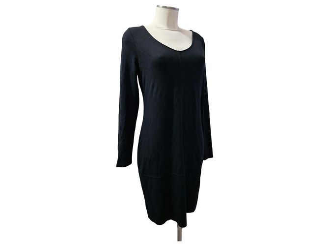 Autre Marque MARC'O POLO Midi-Kleid aus schwarzer Viskose