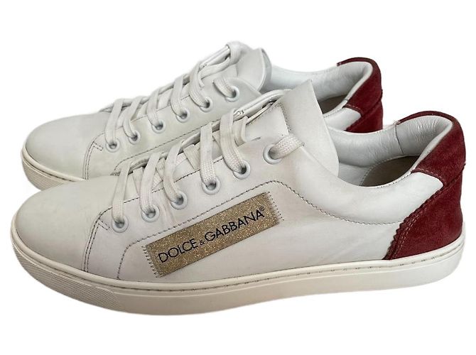 Dolce & Gabbana Leder Sneaker weiß