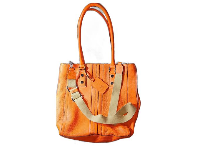 Bolsa tote Milly de couro laranja