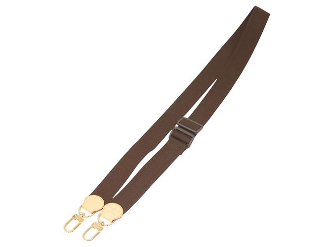 LOUIS VUITTON Correa de Hombro Ajustable de Algodón 33,9""-50,4"" Marrón Auth am8409 Castaño Dorado