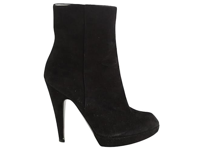 Saint Laurent Black suede boots Deerskin  ref.2247326