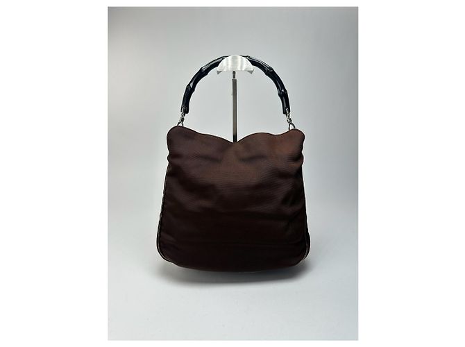Vintage Gucci Bambo Polyester Tasche Braun
