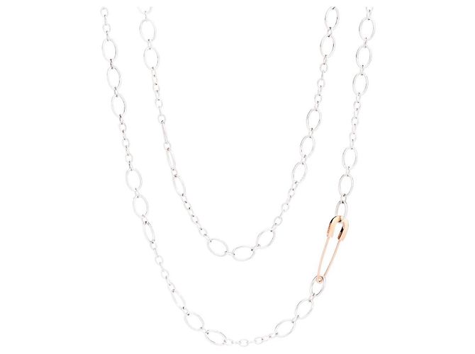 Collar Dodo Pomellato Essentials en plata con broche de oro amarillo de 18kt Dorado