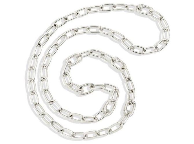 Dodo Pomellato 925 silver essentials necklace with 5 openable links plus one openable link as a closure. Silvery
