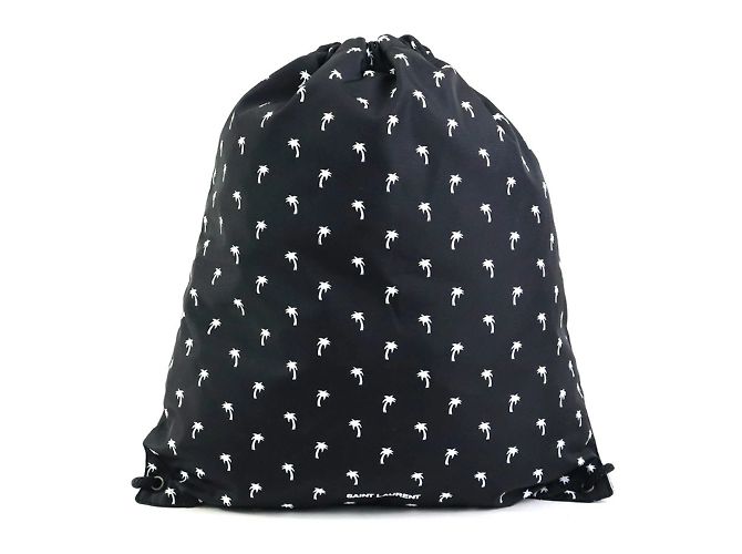 Sac à dos en nylon Saint Laurent Noir Blanc