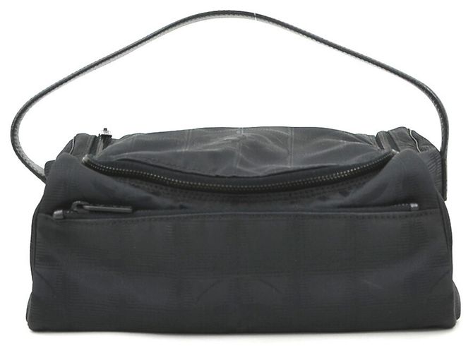 Vanity Borsa a mano in nylon nero jacquard Chanel