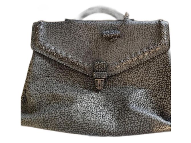 Bottega Veneta Leather Document Holder Grey