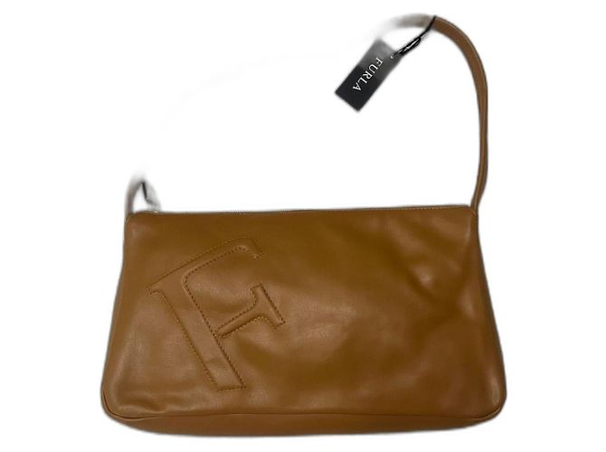 Furla Schultertasche aus Leder Kamel