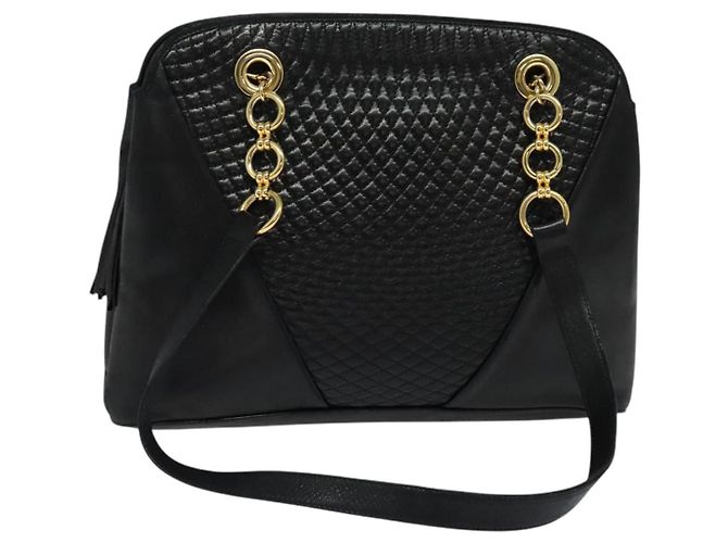 Borsa a Spalla BALLY in Pelle Nera Oro Auth BA2292 Nero D'oro