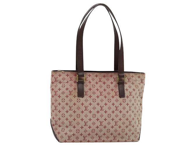 LOUIS VUITTON Monogram Mini Cabas Piano Tote Bag SPO Rouge LV Auth BD2029 Rot