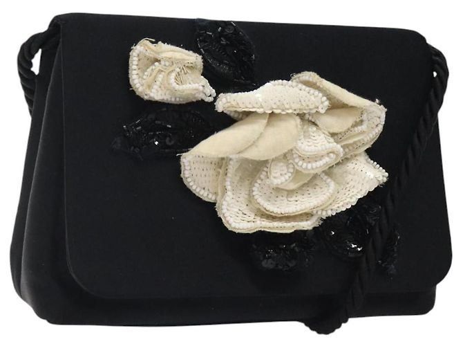 Borsa a Spalla CHANEL in Seta Nera Oro CC Auth 123511 Nero D'oro
