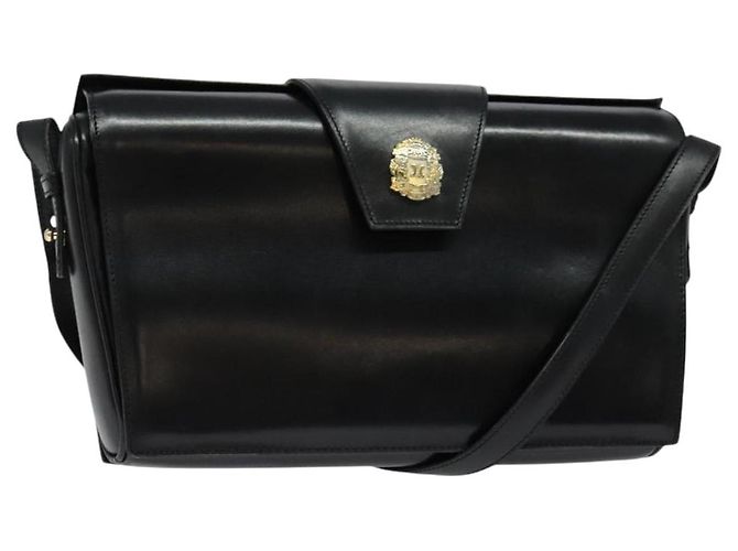 Céline Sac à épaule CELINE en cuir noir et or Auth 123041 Doré