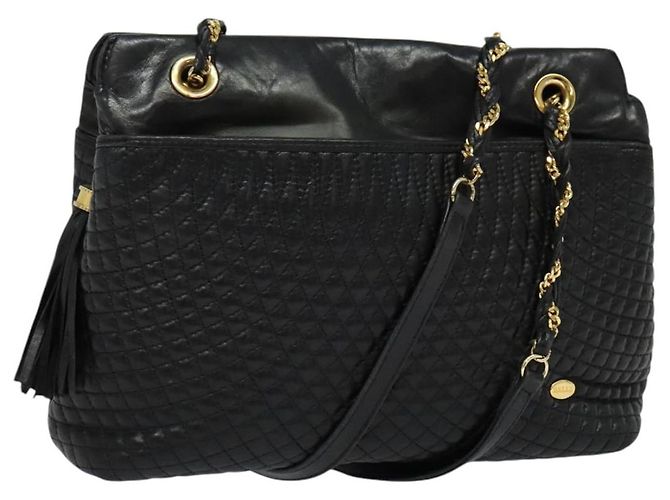 Borsa a Spalla BALLY in Pelle Nera Oro Auth BA2507 Nero D'oro