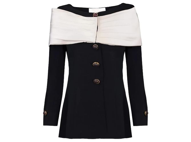 Nina Ricci Plissée De Lune Jacket Black White