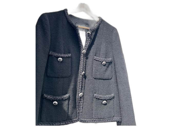 Chanel Classic Jacket Black Wool