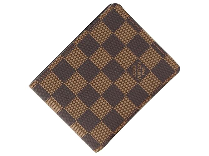 Slender Louis Vuitton Bi-fold Wallet in Damier Canvas Damier ebene Cloth  ref.2249516
