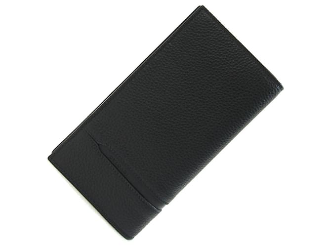Bulgari Bvlgari Octo Bi-fold Long Wallet Black Leather  ref.2249593