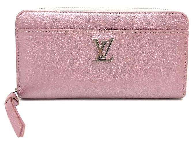 Louis Vuitton Metallic Pink Zippy Lockme Wallet Silvery