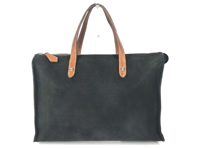 Hermès Hermes Medor Studs Briefcase Bag Brown Black