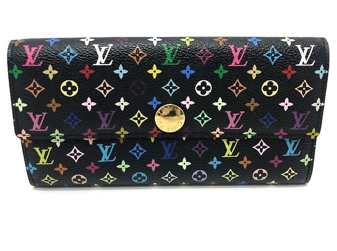 Louis Vuitton Monogram Multicolore Long Wallet Black