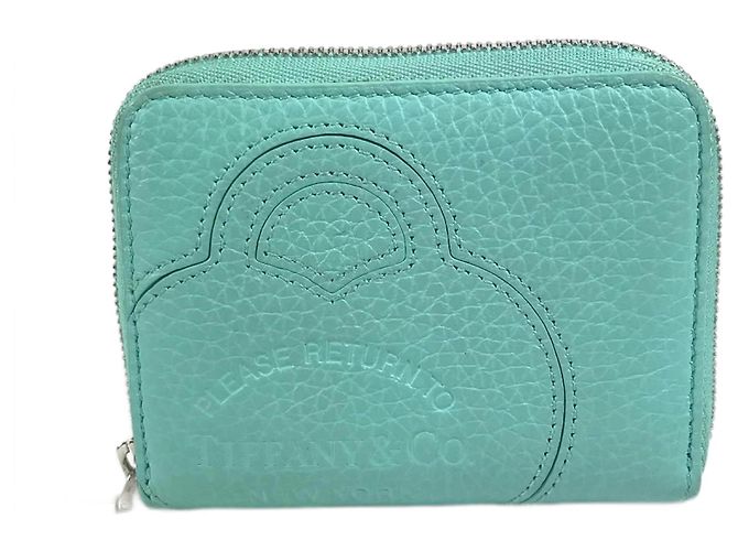 Monedero de cuero azul Tiffany & Co.