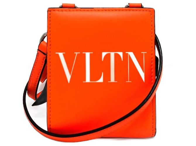 Valentino VLTN Logo Geldbörse im Querformat Orange