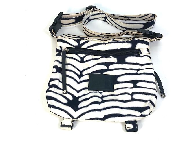 Borsa a tracolla Chanel Zebra Sport Nero Bianco