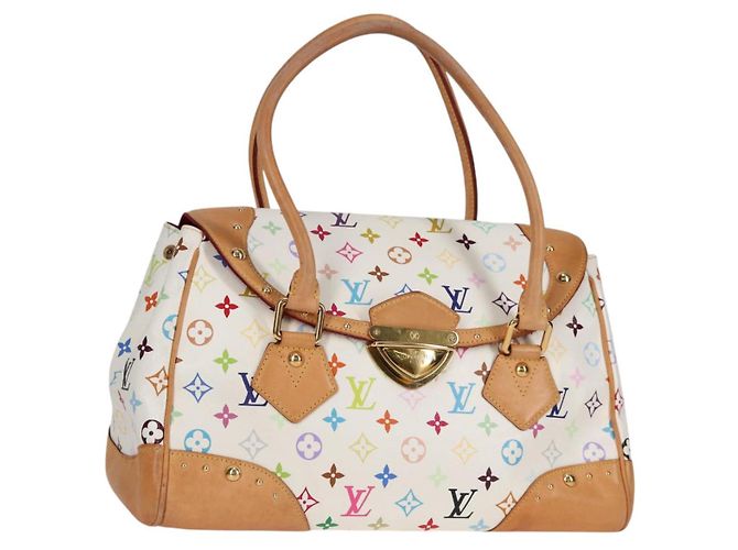 LOUIS VUITTON Handtasche Beverly GM Monogramm Multicolor Weiß M40201 Auth BA2117V