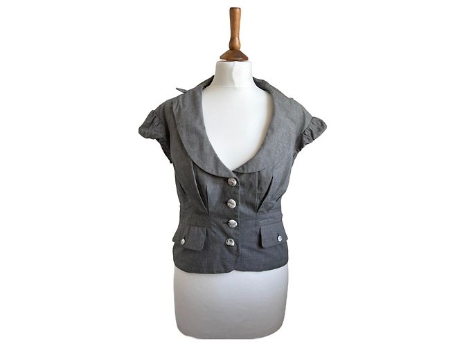 Top Love Moschino de algodón gris