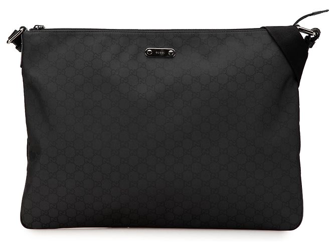Borsa a tracolla in nylon GG nera di Gucci Nero