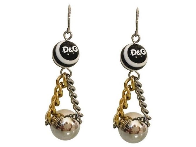 Hermosos pendientes DOLCE & GABBANA modelo DJ0833 'rayas de bola' Multicolor