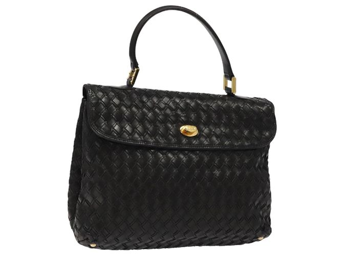 Sac à main BALLY en cuir noir et or Auth BA2296 Doré