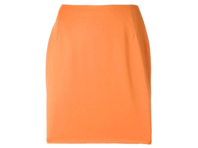 Falda mini de lana naranja Gianni Versace