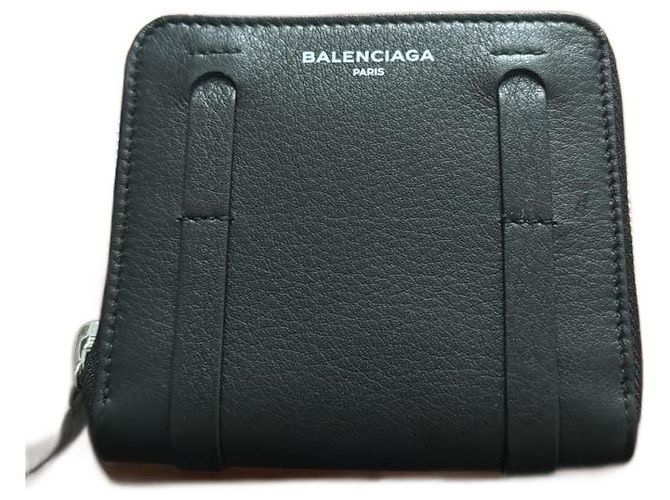 Balenciaga Zip Wallet Black Leather